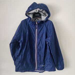 LL BEAN | Windbreaker jacket fleece lined navy girls sz 10